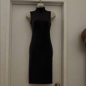 Forever 21 Olive Sleeveless Mock Neck Midi Dress